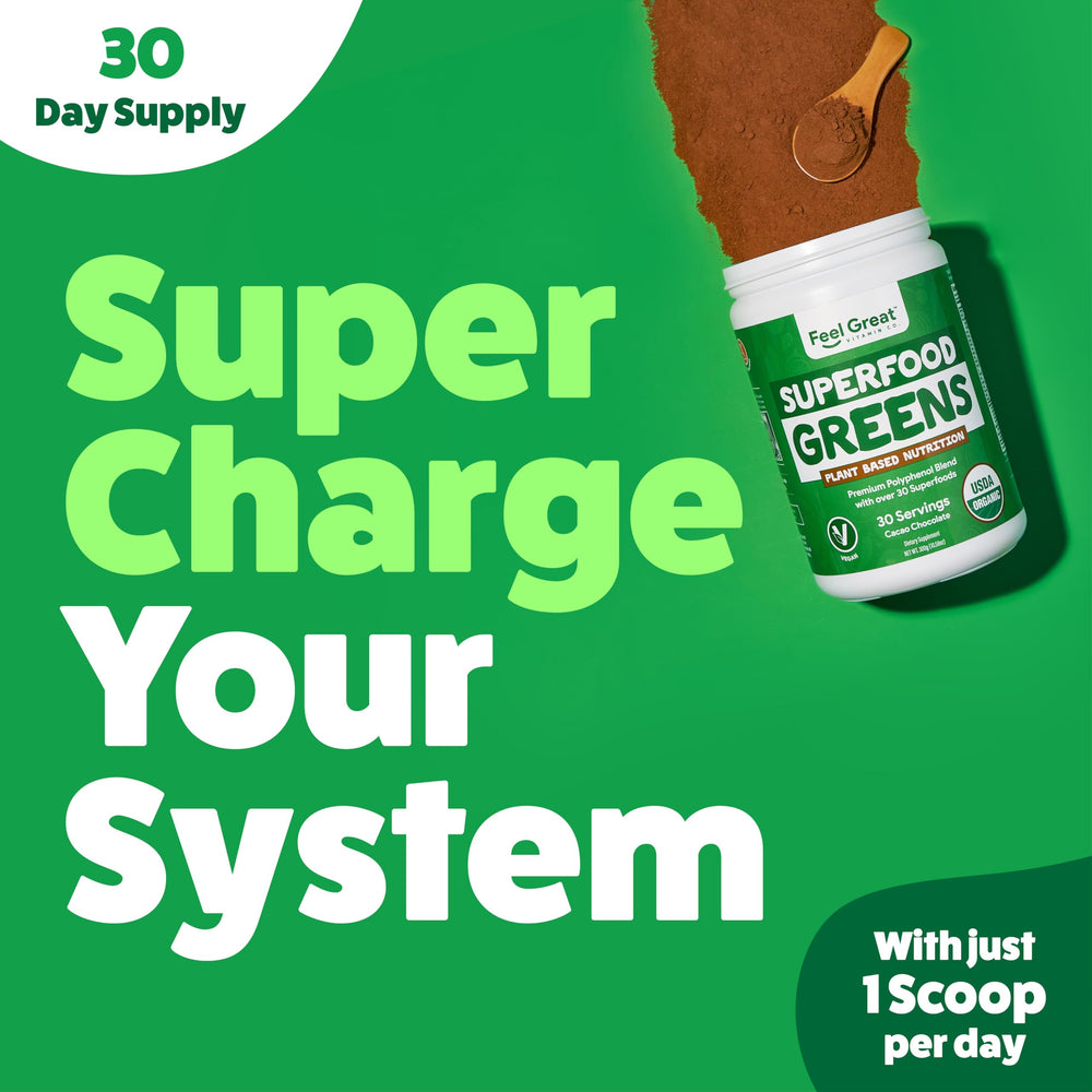 Feel Great Organic label on container emphasizes quality and clean sourcing