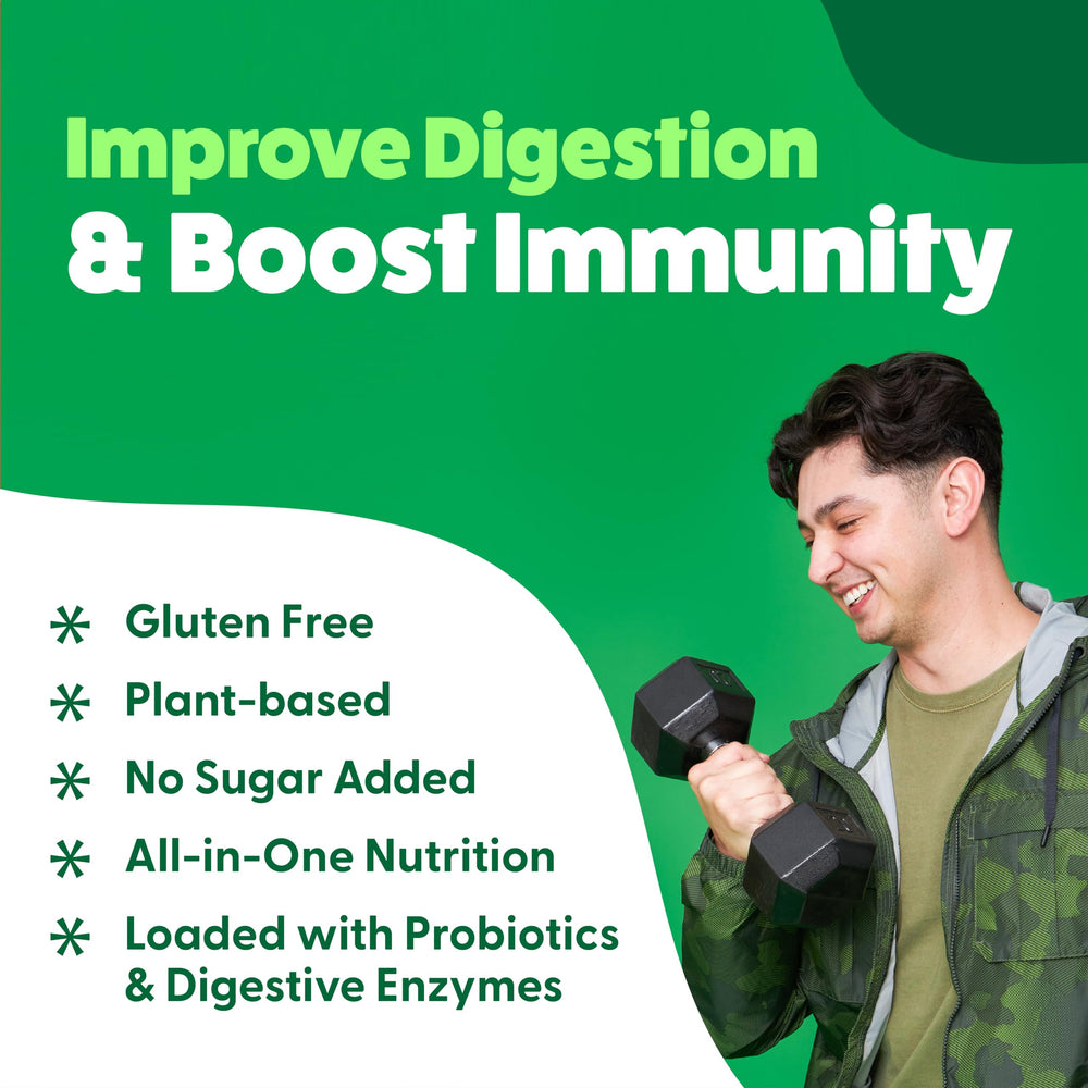Feel Great Greens smoothie idea with powder and juice highlights versatility