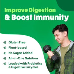 Feel Great Greens smoothie idea with powder and juice highlights versatility