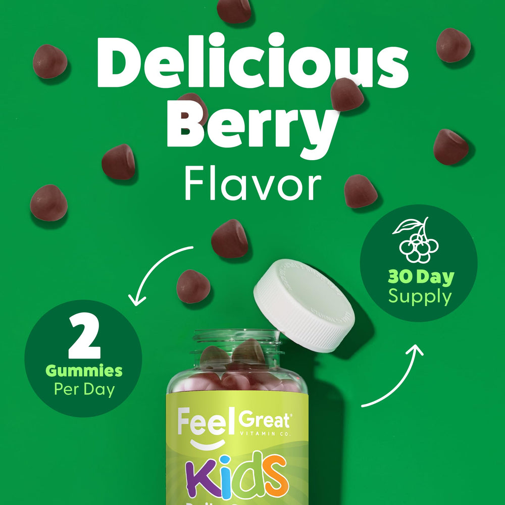 Feel Great Vegan Formula Gummies highlight plant-based nutrition for a convenient veggie boost.