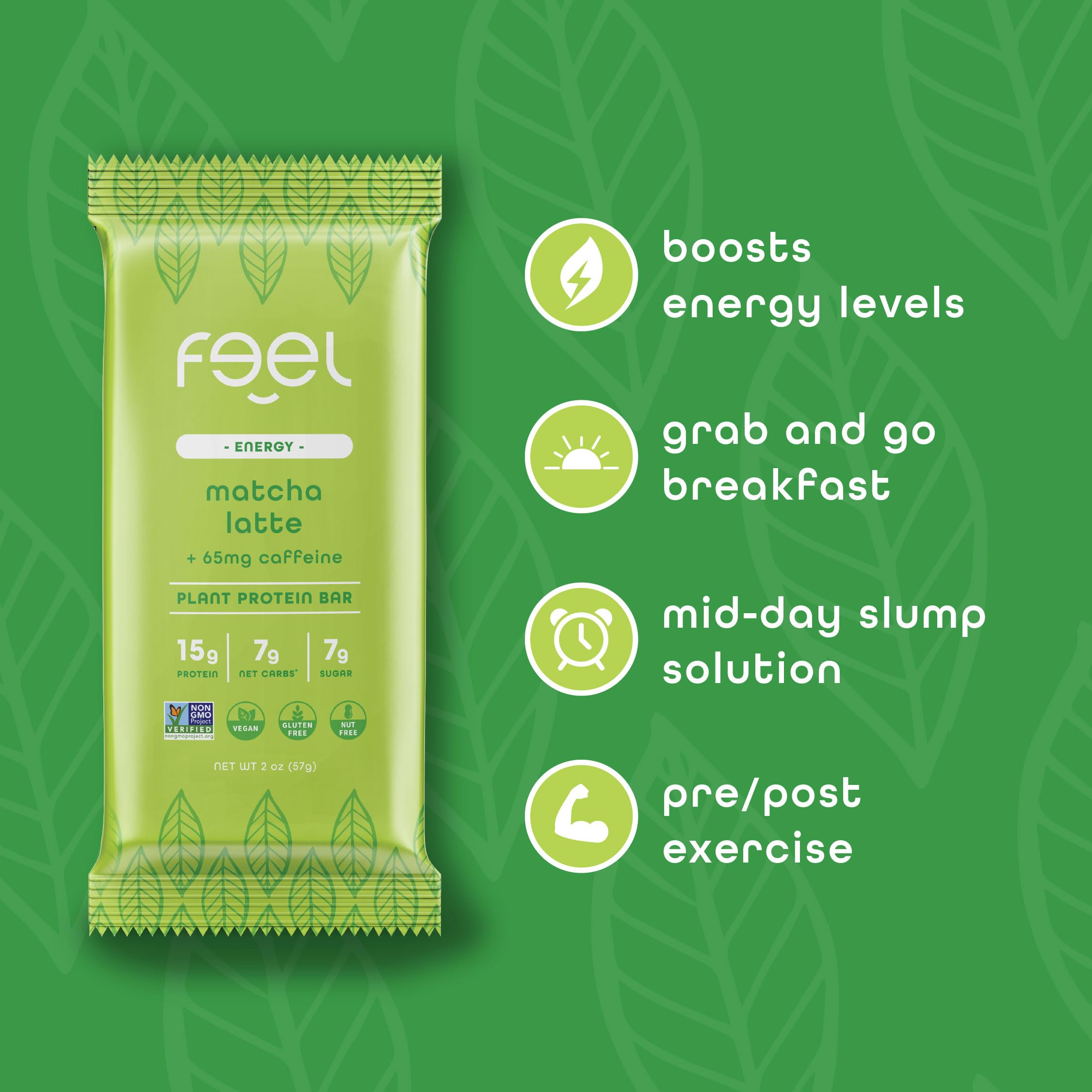 Organic ingredients in FEEL bars offer clean snacking.