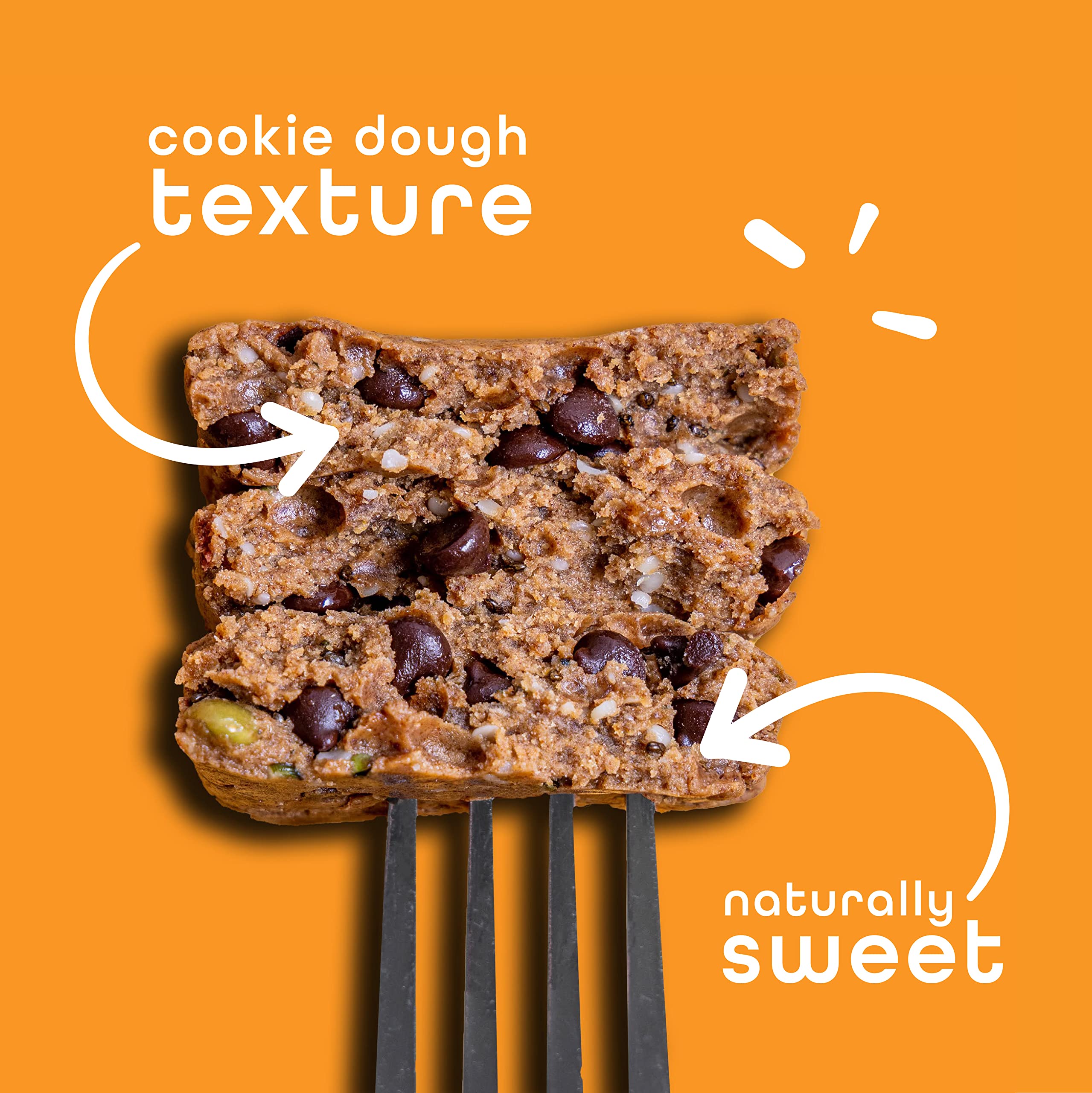 FEEL Sunbutta Choco Chip bar on desk for keto-friendly snacking.
