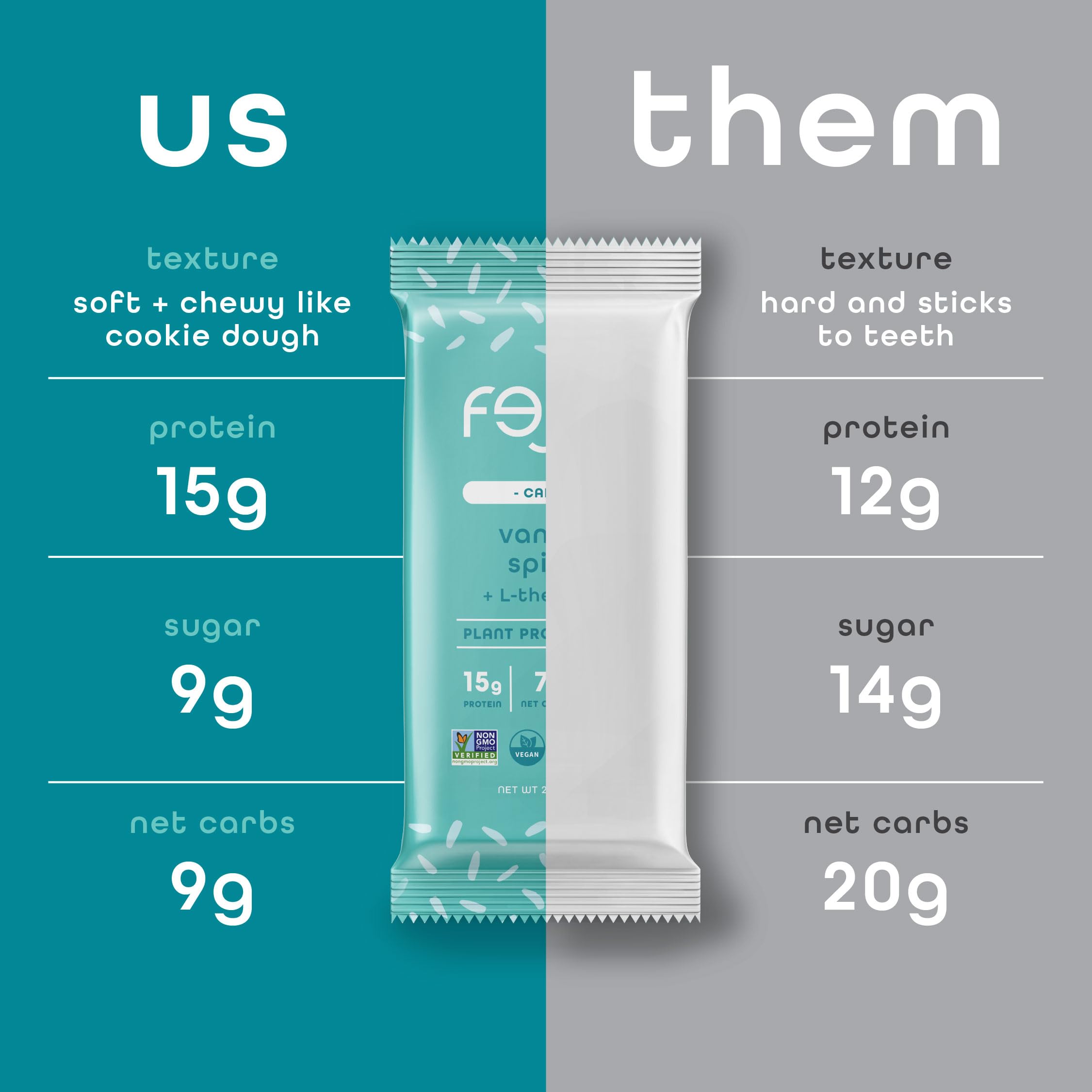 FEEL Calm bar front shows branding and the bar presentation.