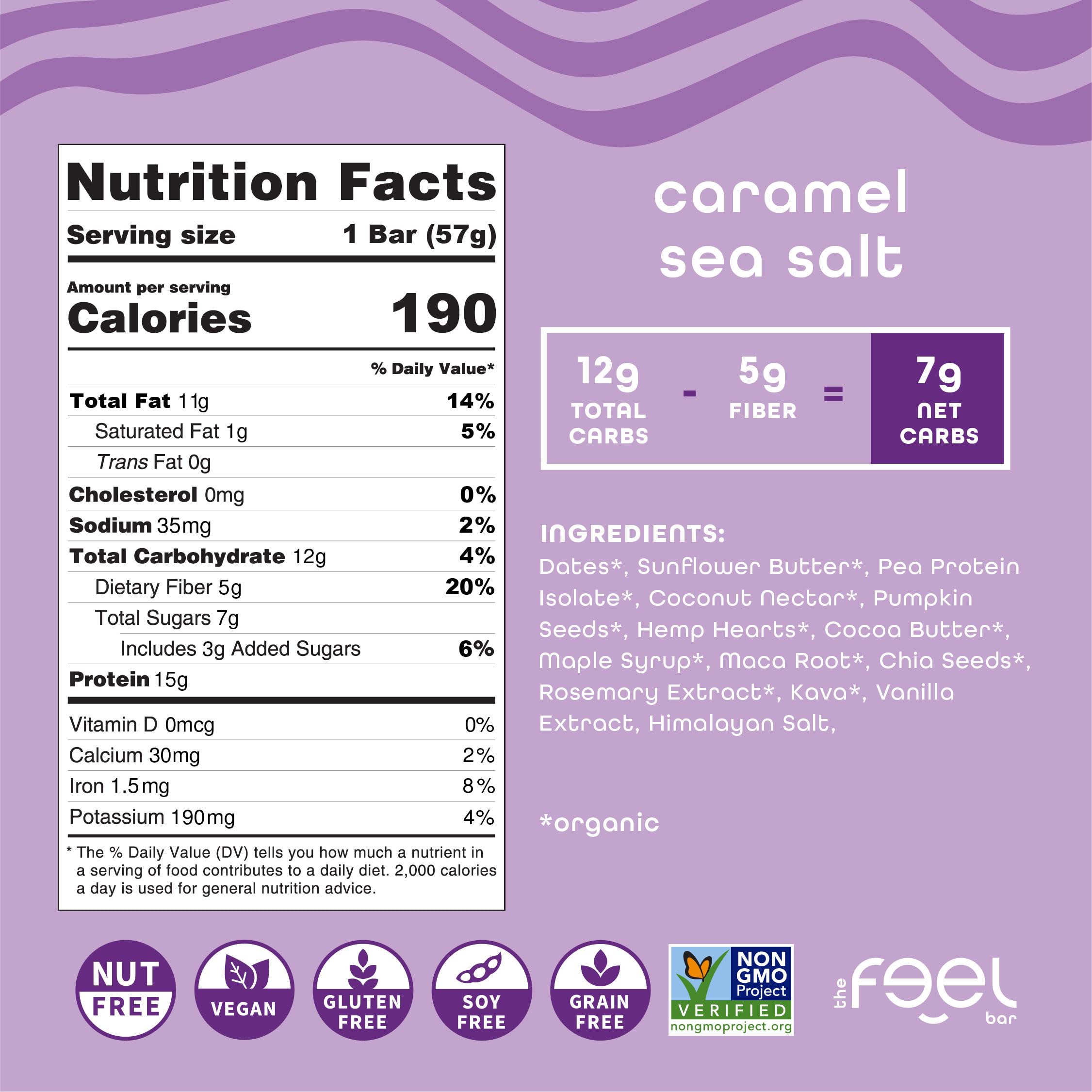 FEEL Vitality maca root shelf display promotes a clean allergen-friendly snack