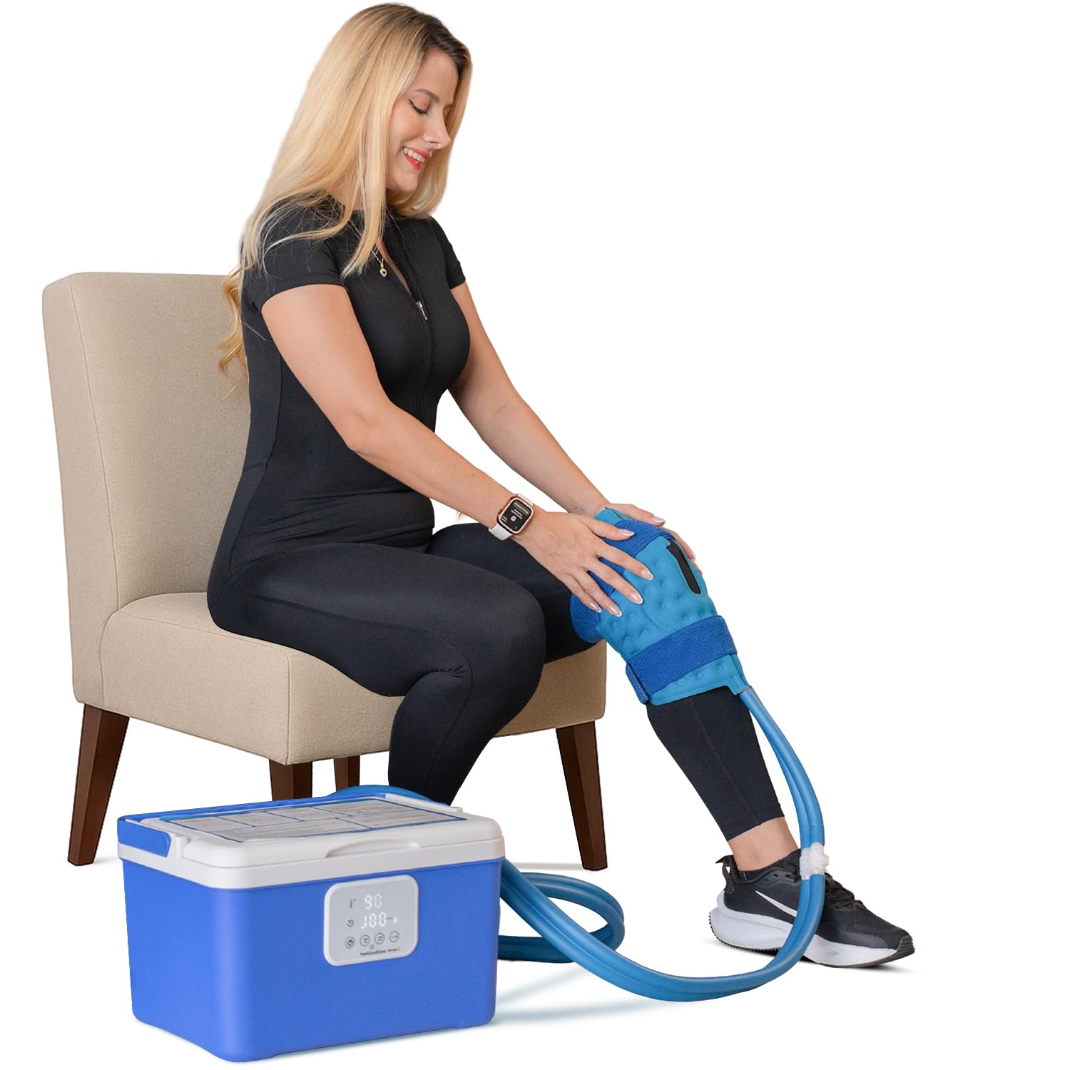 FeelGoodEase knee ice machine full set ready for post-surgery therapy at home.