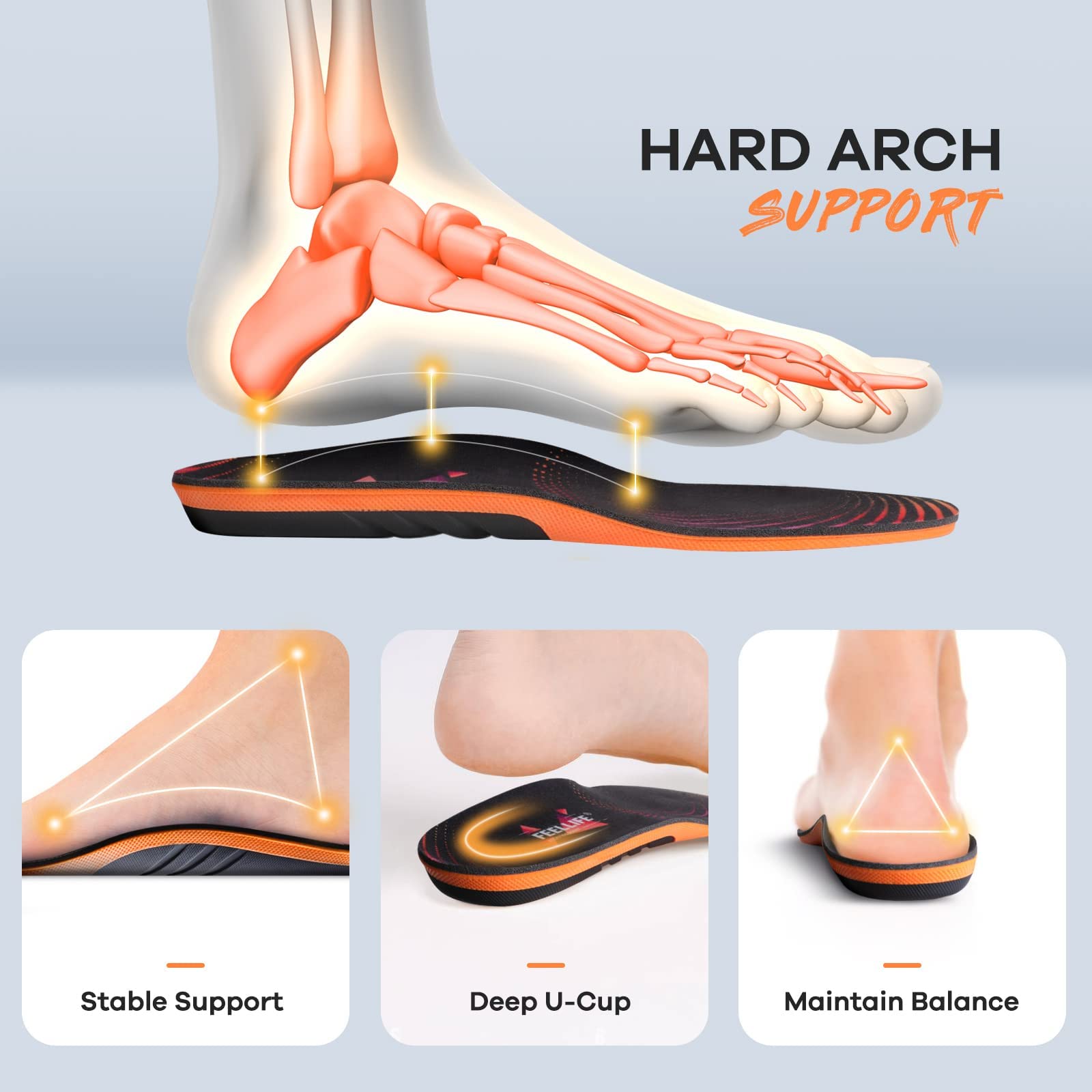 FEELLIFE running athletic gel insole cushions feet in everyday footwear.