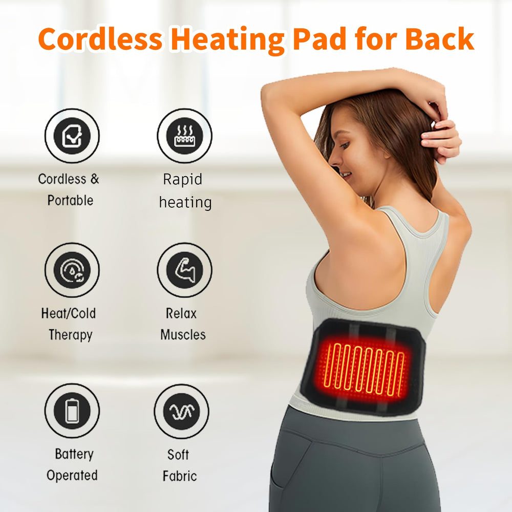 FEETMOR heated waist belt side view, slim profile for easy wearing.