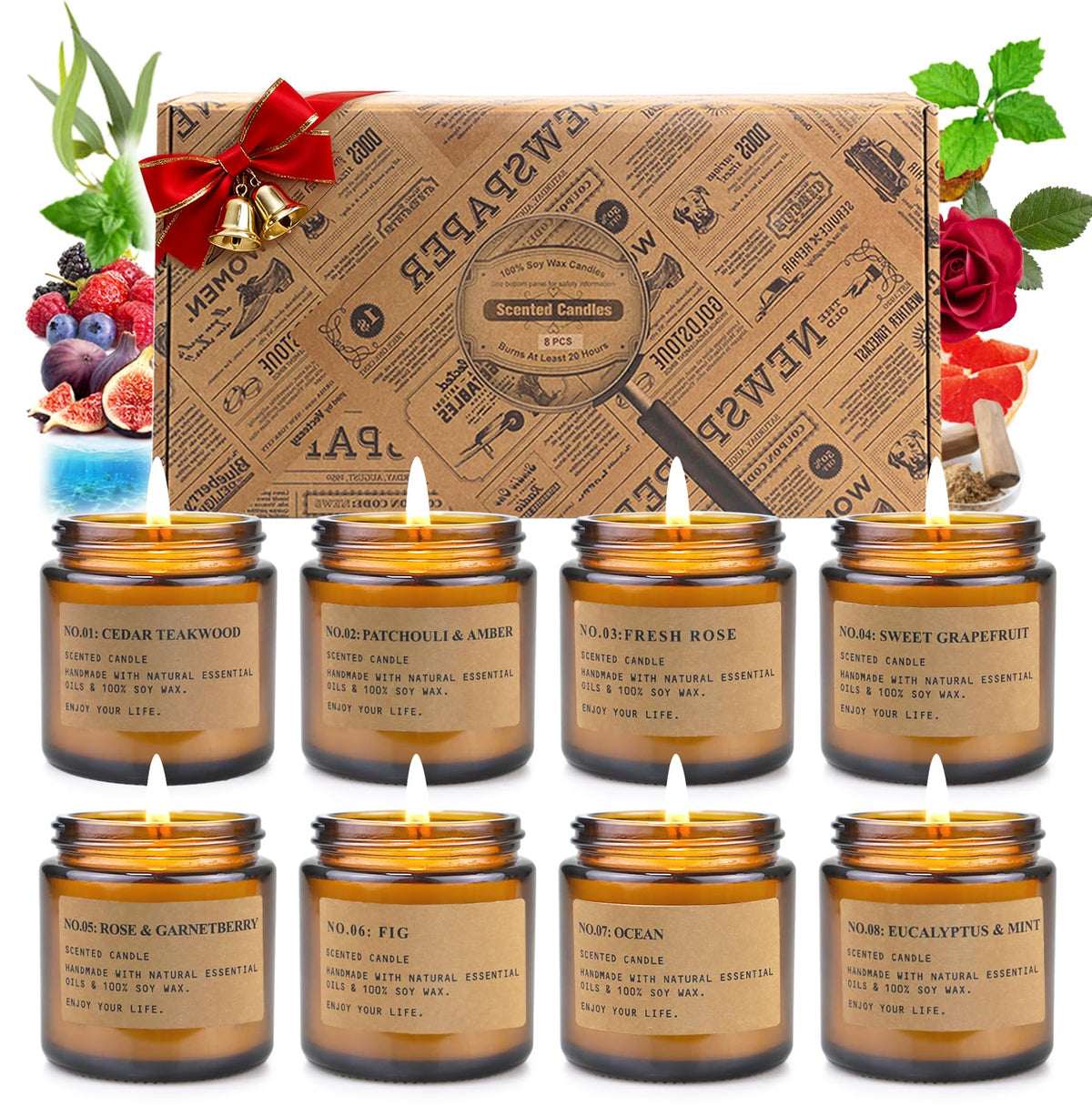Feibao Cedar Teakwood amber jar candle for warm living room ambiance