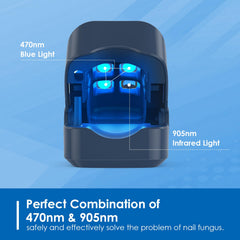 FEIGOMA toenail treatment session with device to reduce discoloration and thickened nails