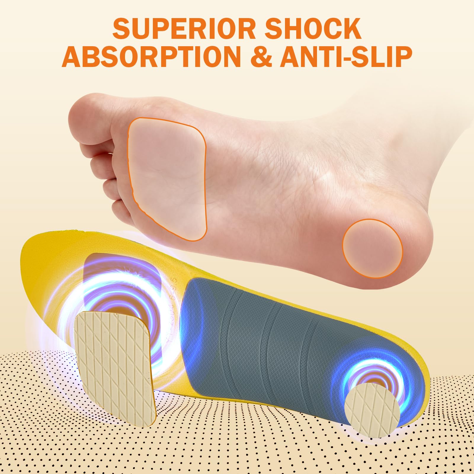 FEILUN deep heel cup stabilizes your footing during walking and running.