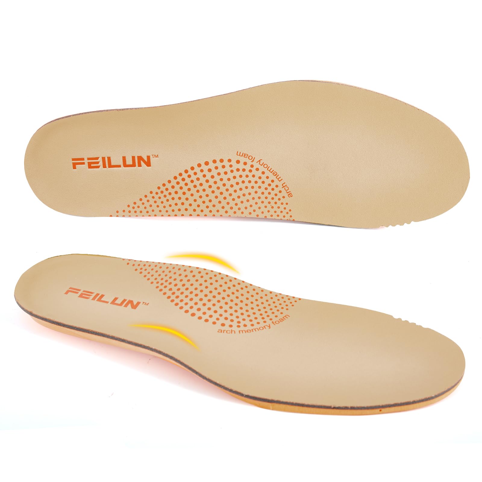 FEILUN memory foam insole for shoe comfort and shock absorption.