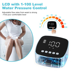Feiorn setup connects to external containers for extended enema sessions