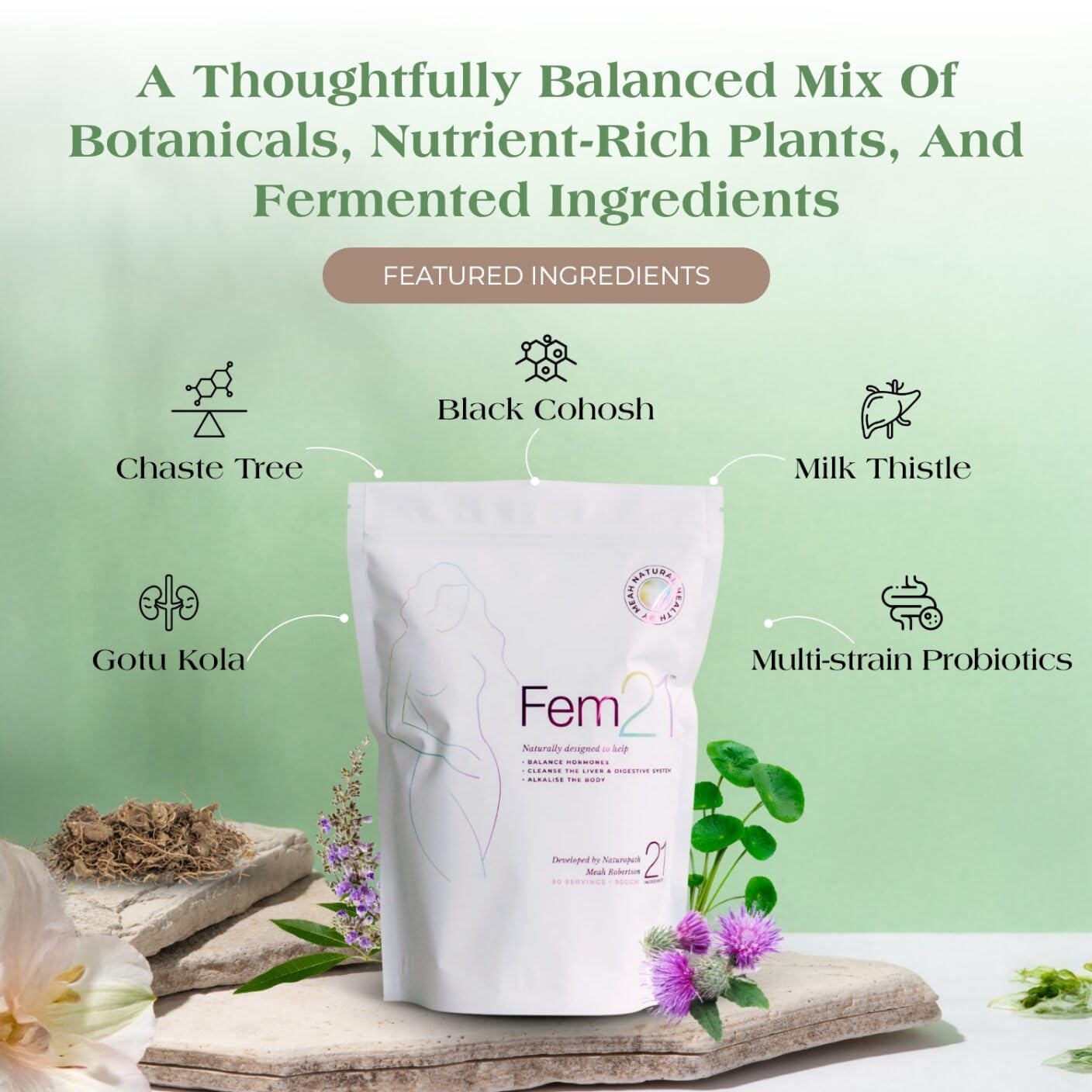 Fem21 banana fibre texture mix illustrating fibre-rich daily nutrition