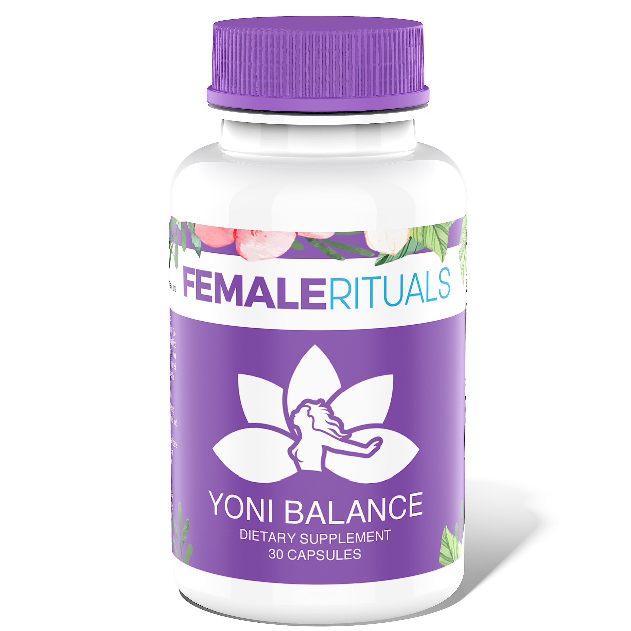 Female Rituals Yoni Balance Pills bottle and capsules for daily balance and moisture
