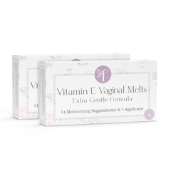 Femallay organic vitamin E melts in a 14-count box for daily hydration