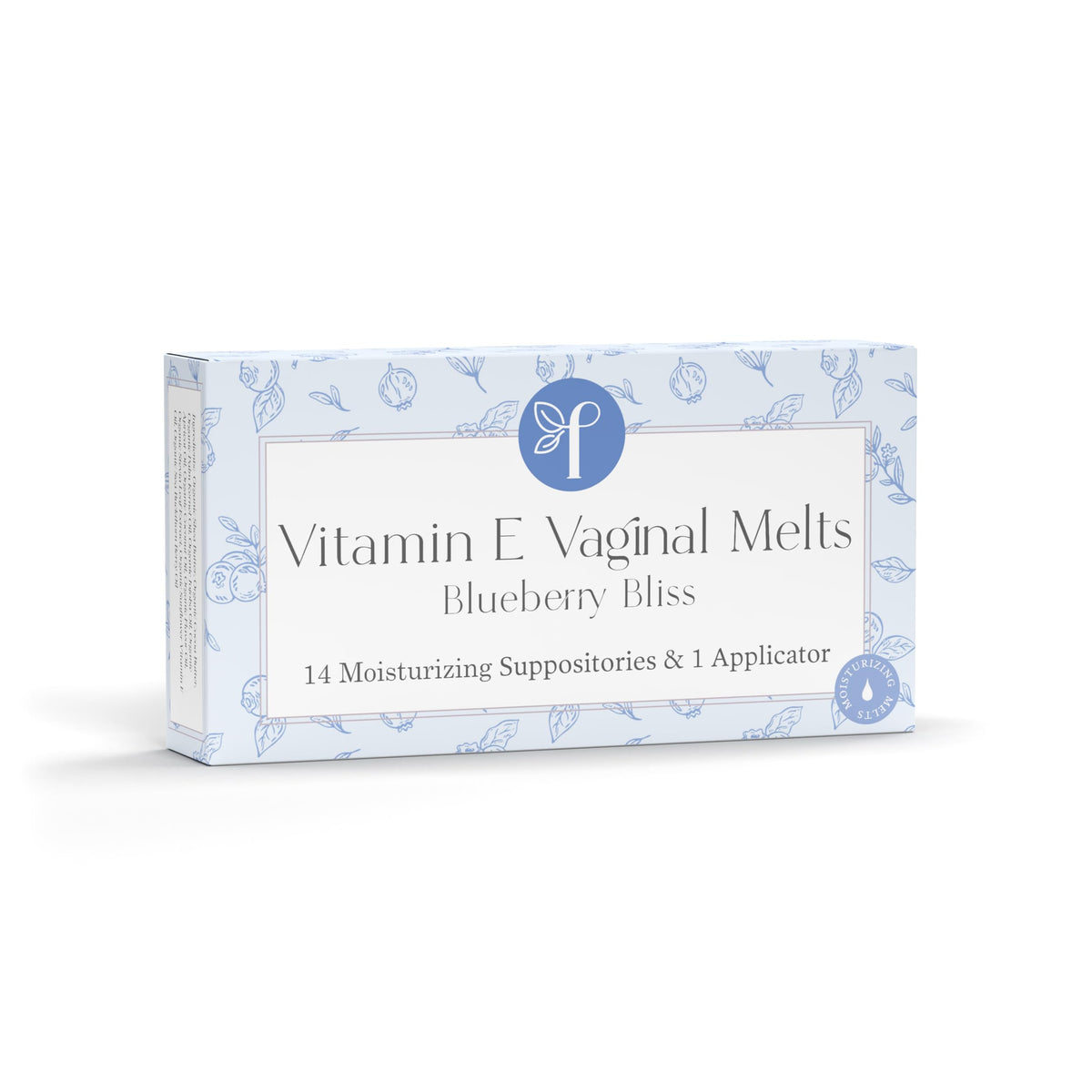 Femallay Blueberry Melts packaging with 14 sealed servings and reusable applicator for easy use