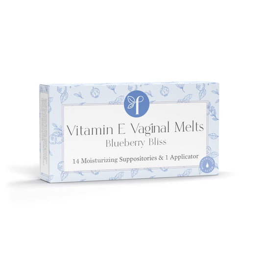 Femallay Blueberry Melts packaging with 14 sealed servings and reusable applicator for easy use
