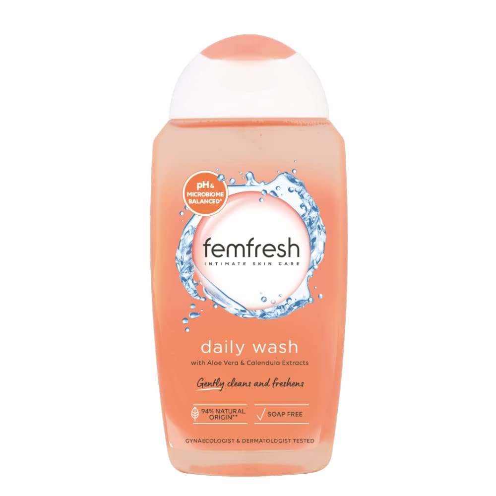 Femfresh daily intimate wash 250ml pack6: gentle, soap-free cleansing for balanced daily comfort.