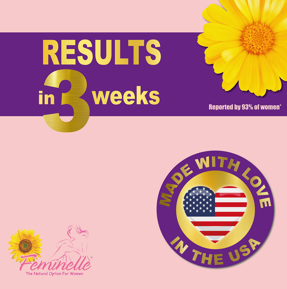 Feminelle packaging box showing USA-manufactured quality.