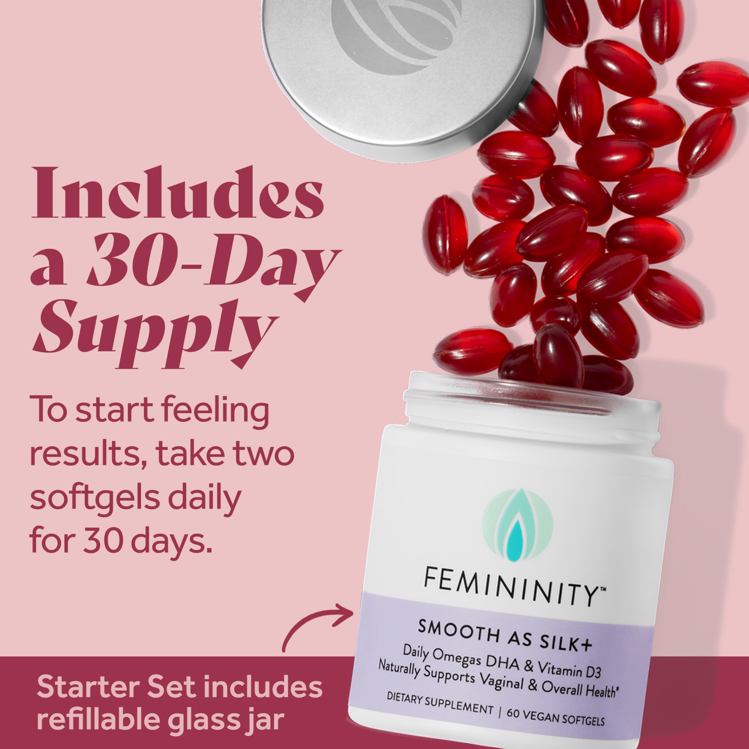 Femininity label packaging communicates purity and sustainability.