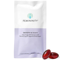 Femininity Smooth as Silk+ bottle pour demonstrating easy daily use and hydration