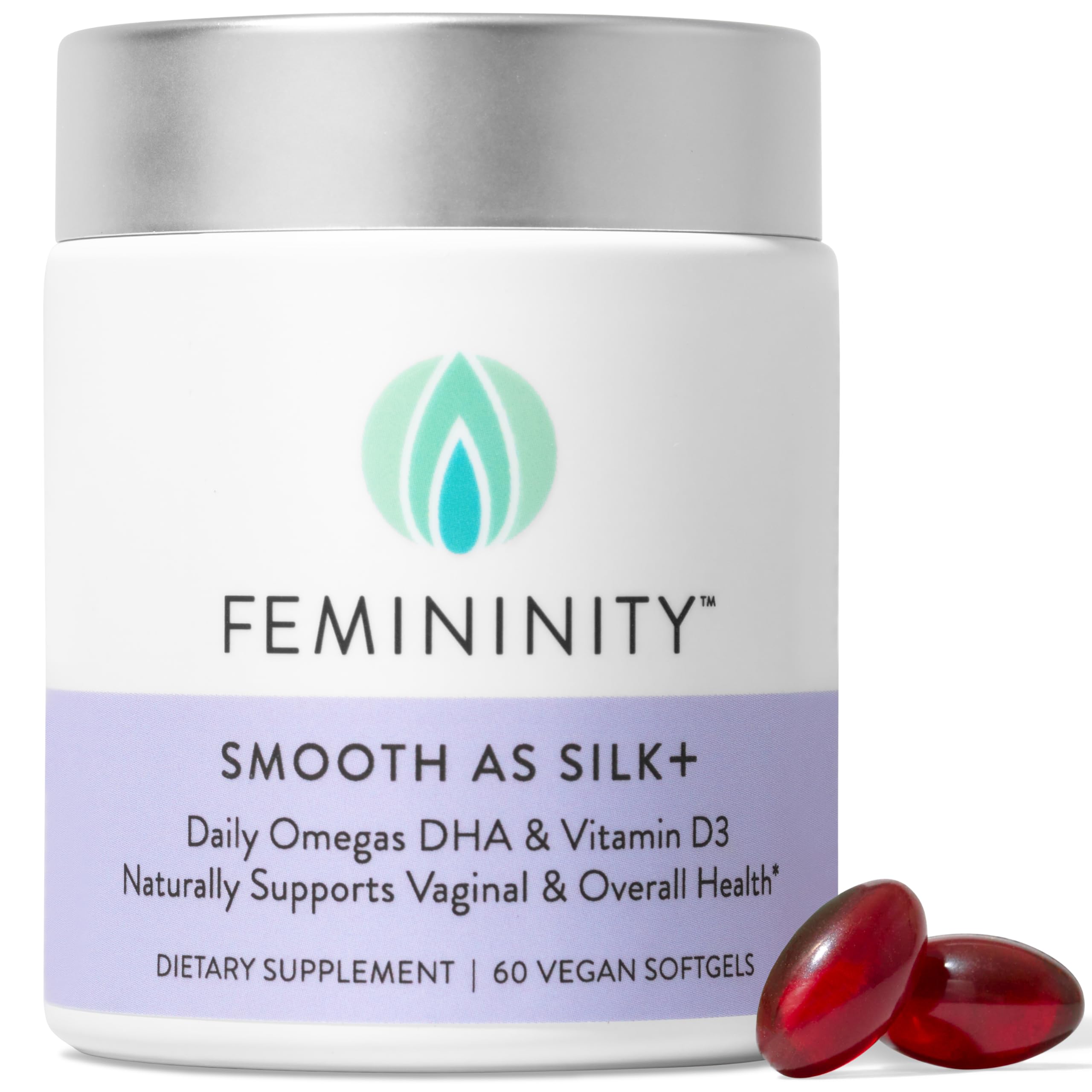 Femininity Smooth as Silk+ bottle pour for easy daily intake.