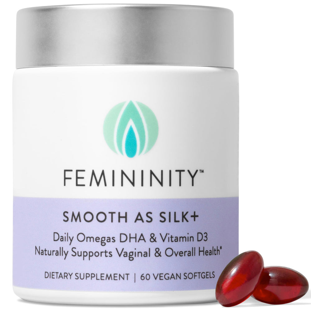 Femininity Smooth as Silk+ bottle pour for easy daily intake.