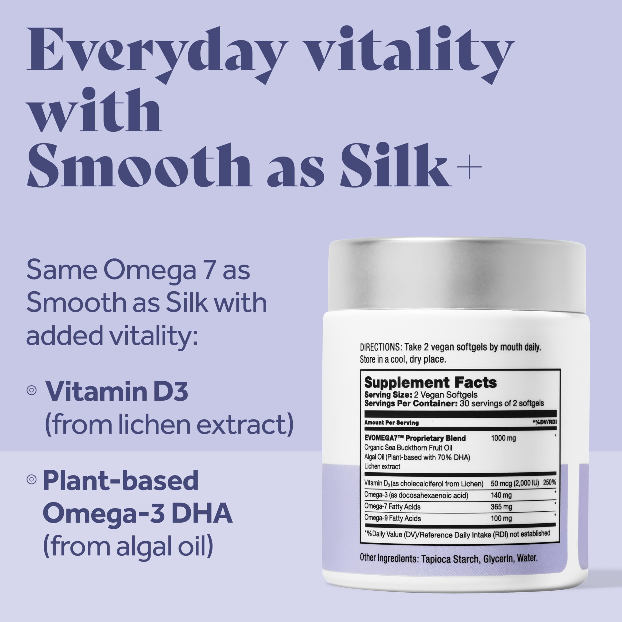 Femininity Smooth as Silk+ softgels close-up showing capsule texture.