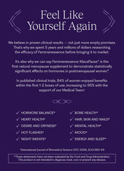 MacaPause label back reveals allergen-free and vegan credentials.