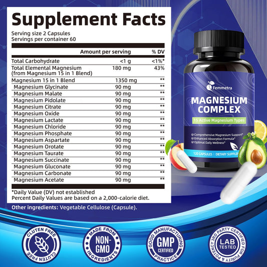 Close-up of capsules highlighting Glycinate and Taurate for gentle absorption and balance