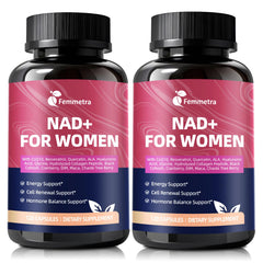 Femmetra NAD+ bottle pour for steady energy throughout the day.