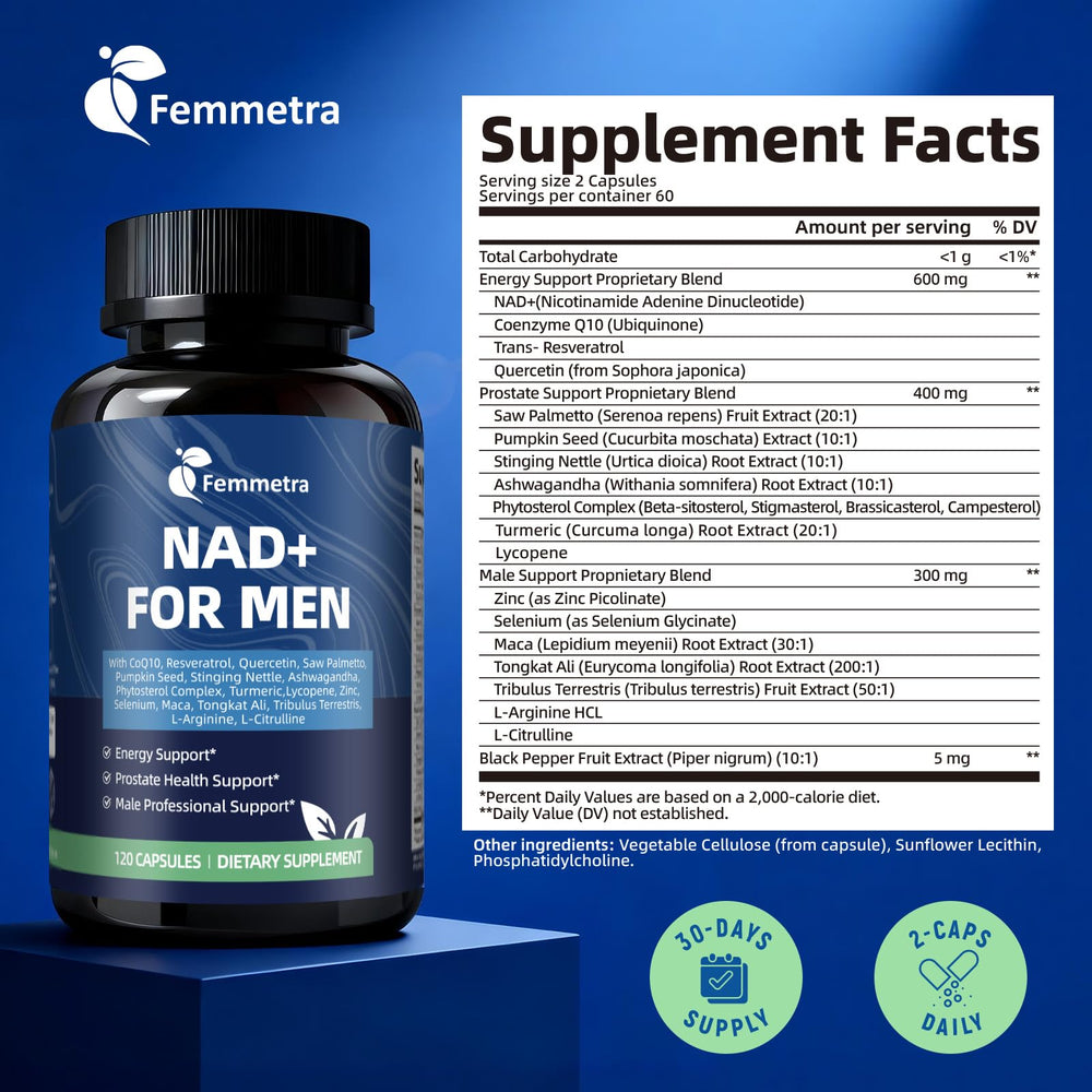 Ingredient image references saw palmetto and lycopene for potential health-support benefits.