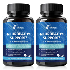 Femmetra Nerve Support bottle promotes nerve health and daily energy