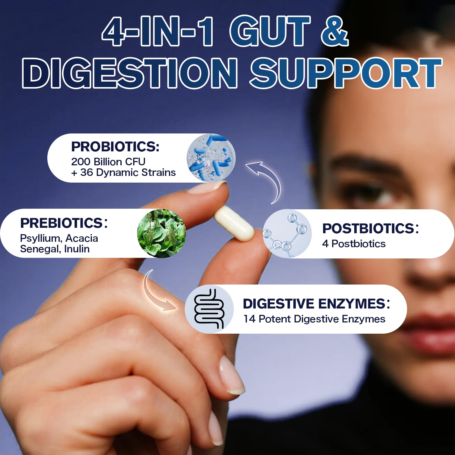 Femmetra postbiotics liquid illustration communicates immune-friendly gut support
