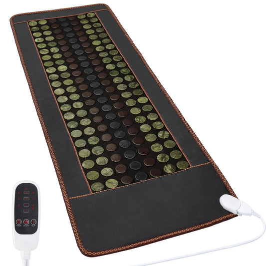 FENCHOLIST far infrared heating pad with jade and tourmaline stones for deeper warmth
