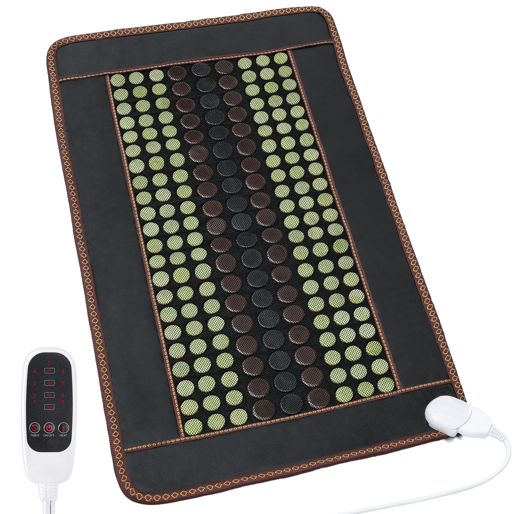 FENCHOLIST far infrared heating pad with jade and tourmaline for full-body warmth.