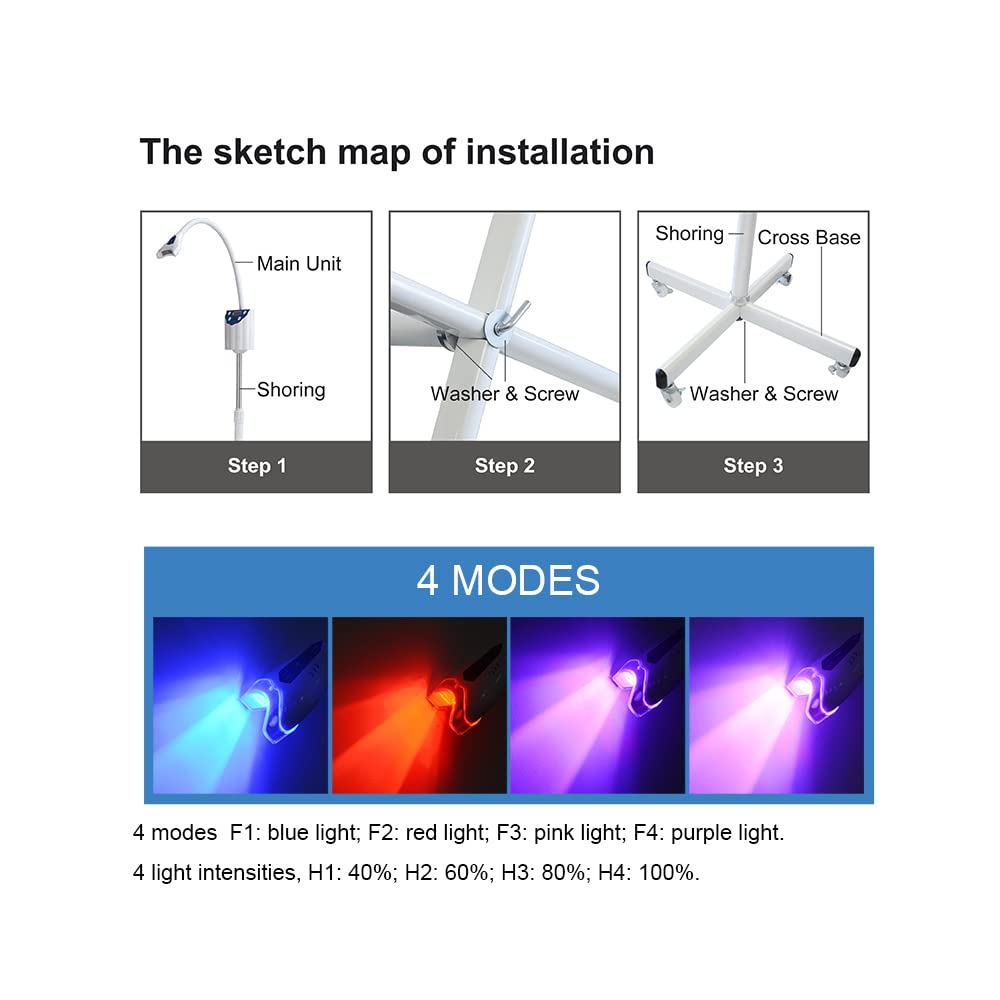 Fencia teeth whitening lamp red floor-stand with four modes for flexible sessions