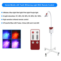 Fencia teeth whitening lamp red side view showing adjustable height