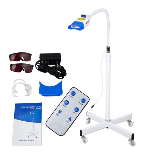 Fencia teeth whitening light in clinic setup with mobile floor-standing design.
