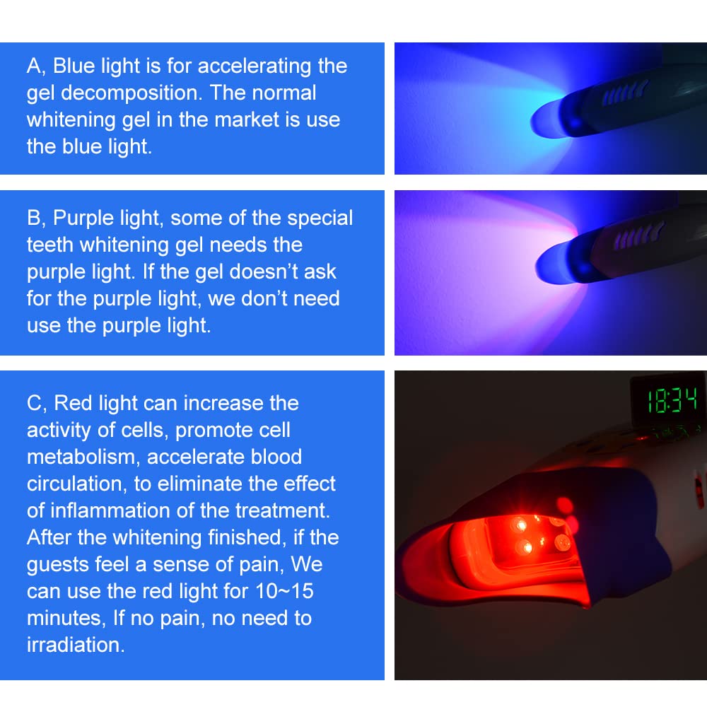 Fencia red mode shows four red LEDs for distinct light options.