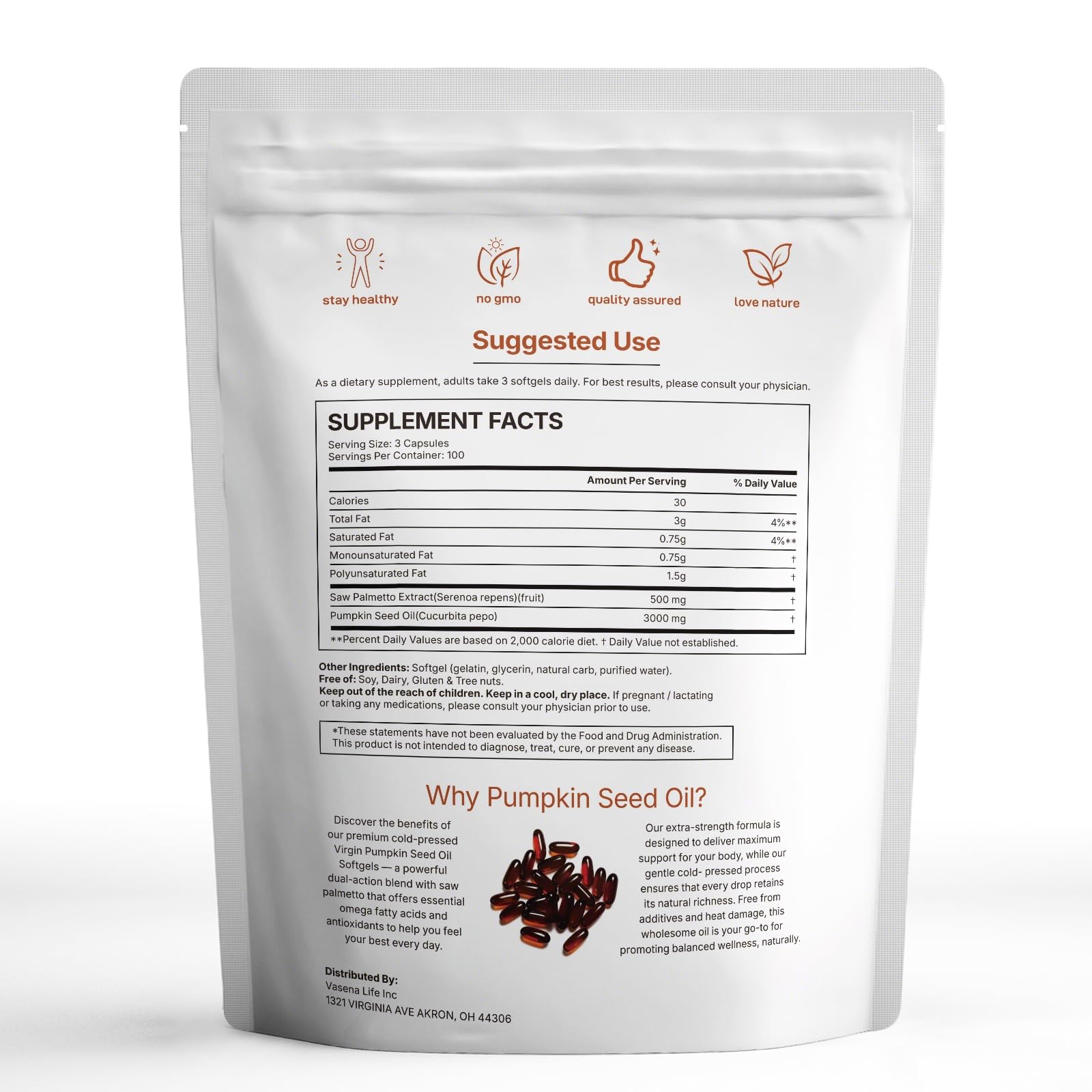 Fenolutra softgels on countertop with a glass of water for easy intake