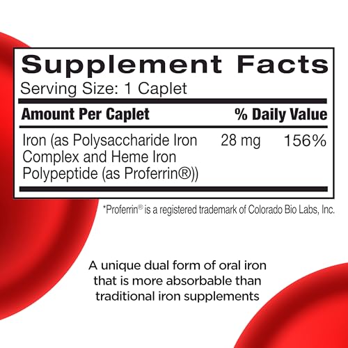 Feosol Complete iron caplet bottle front, convenient daily supplement