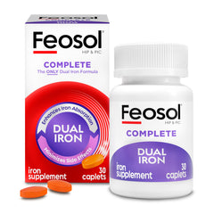 Feosol Complete iron caplet closeup for easy absorption