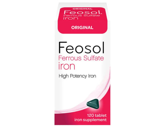 Feosol Original bottle front view showing the iron supplement