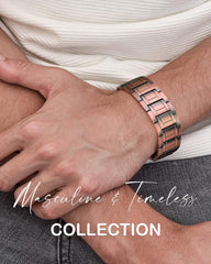 Feraco copper bracelet shows dimensions of 22 cm length and 2 cm width for comfortable wear.