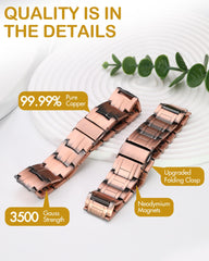 Feraco copper bracelet folding clasp demonstrates easy wear and secure fit.