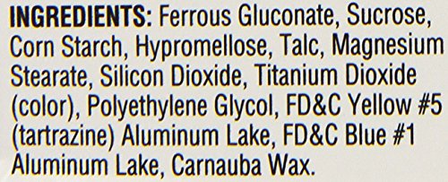 Fergon iron supplement label detail highlighting dosage information