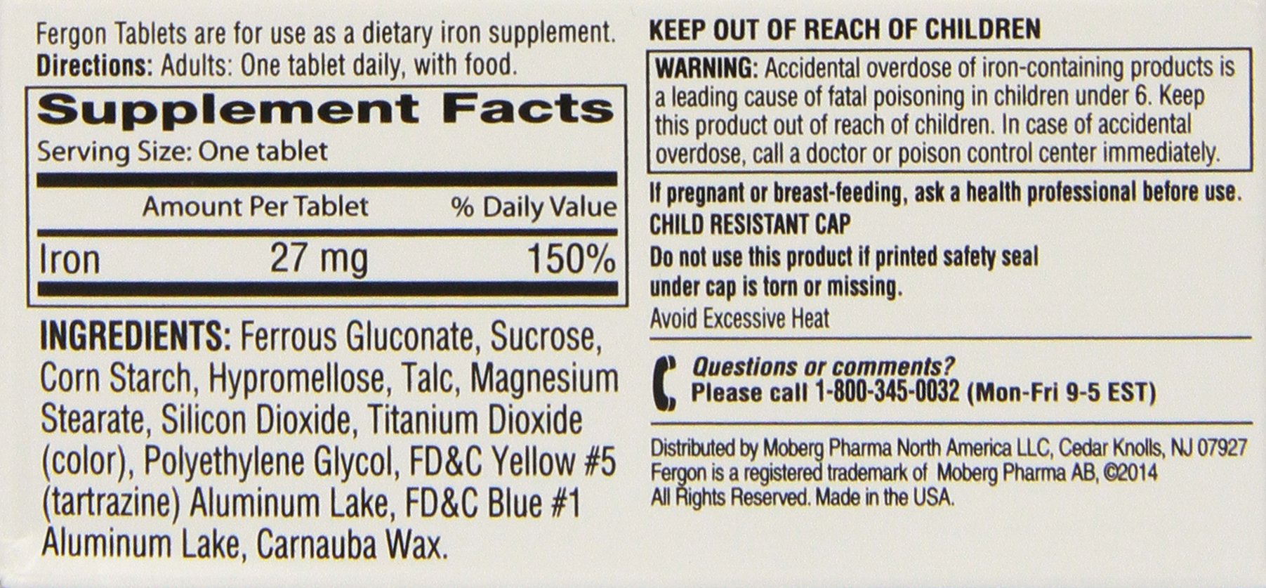 Fergon iron supplement tablets closeup for easy daily use