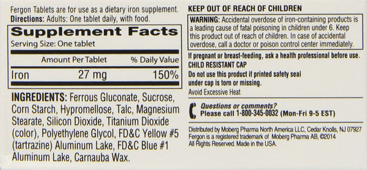 Fergon iron supplement tablets closeup for easy daily use