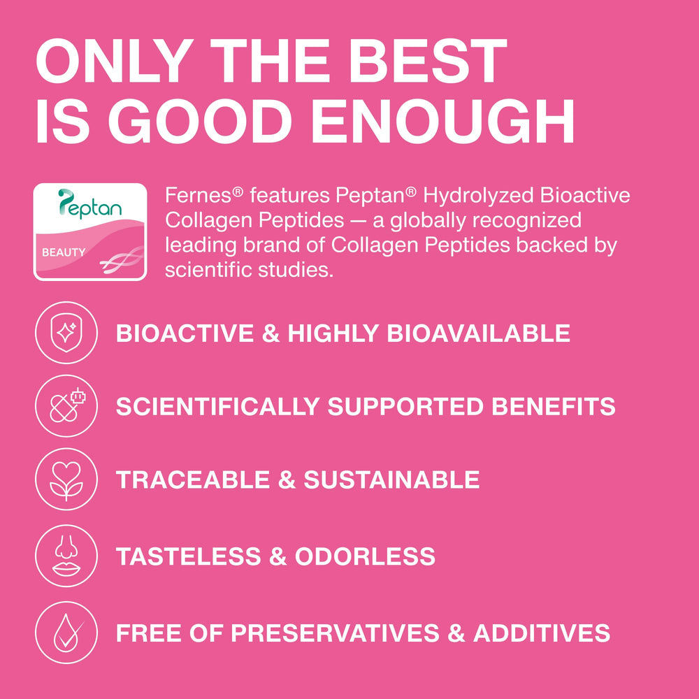 Fernes grass-fed sourcing label highlighting clean, ethical collagen.
